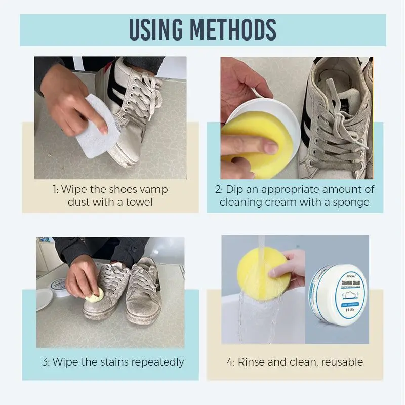 White Shoe Cleaning Cream Multi-functional Cleaning, Brightening, Whitening And Yellowing Maintenance Of sports Shoes Dropship