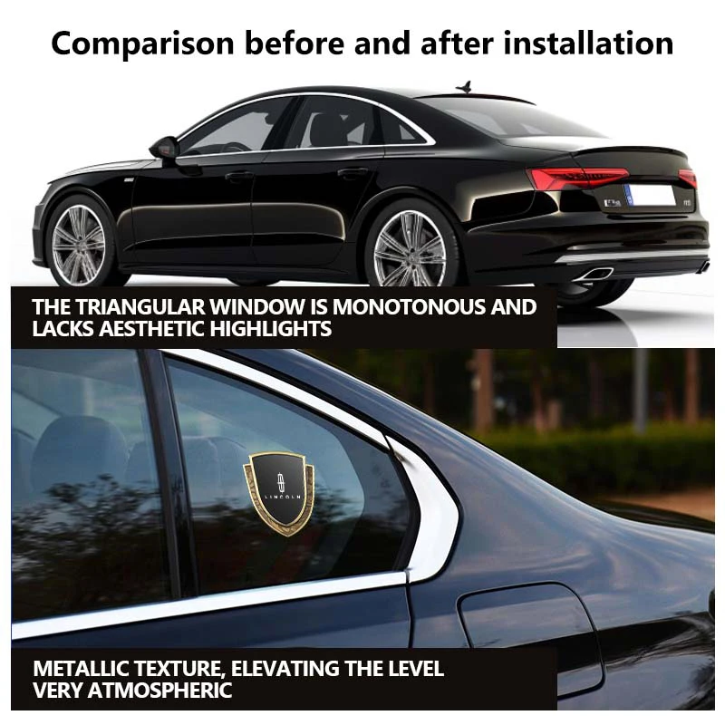 Car Trunk 3D Decoration Sticker Window Metal Badge Sticker Accessories For Lincoln Navigator Continental Mondeo MKZ MKC Aviator view 2