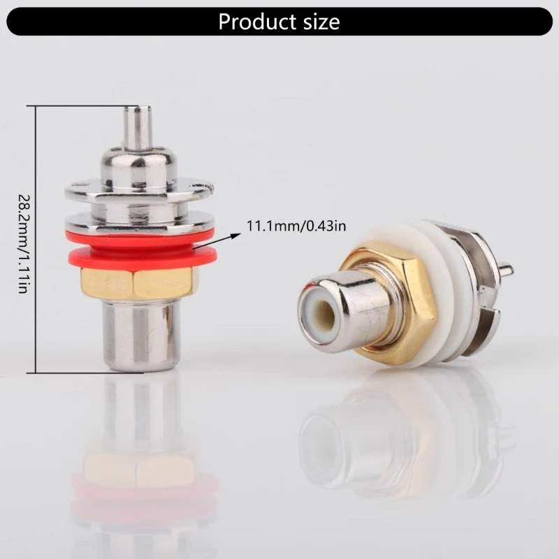 Rhodium Plated Female Port Connectors Professional Auditory Video Terminals