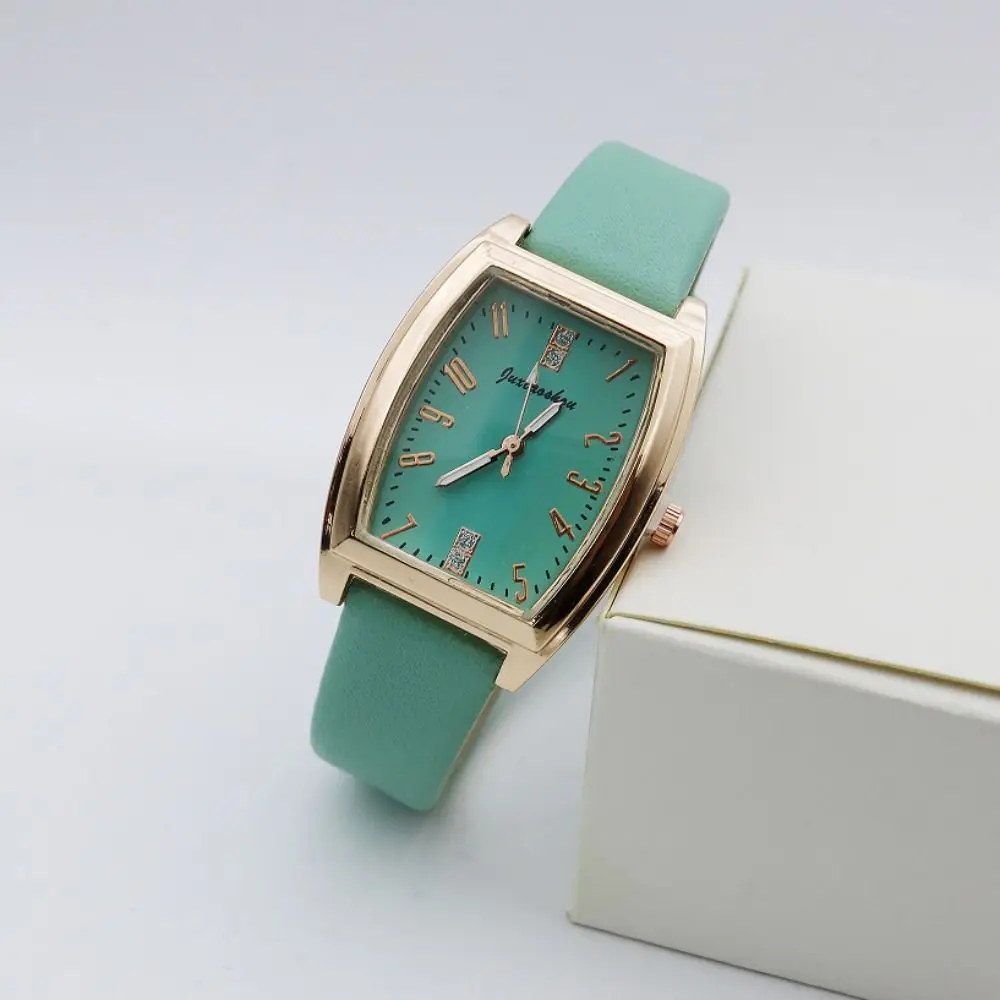 Elegant Retro Women's Watch Square with Diamonds Quartz Watch Digital Leather Wrist Watches for Women Ladies Gifts