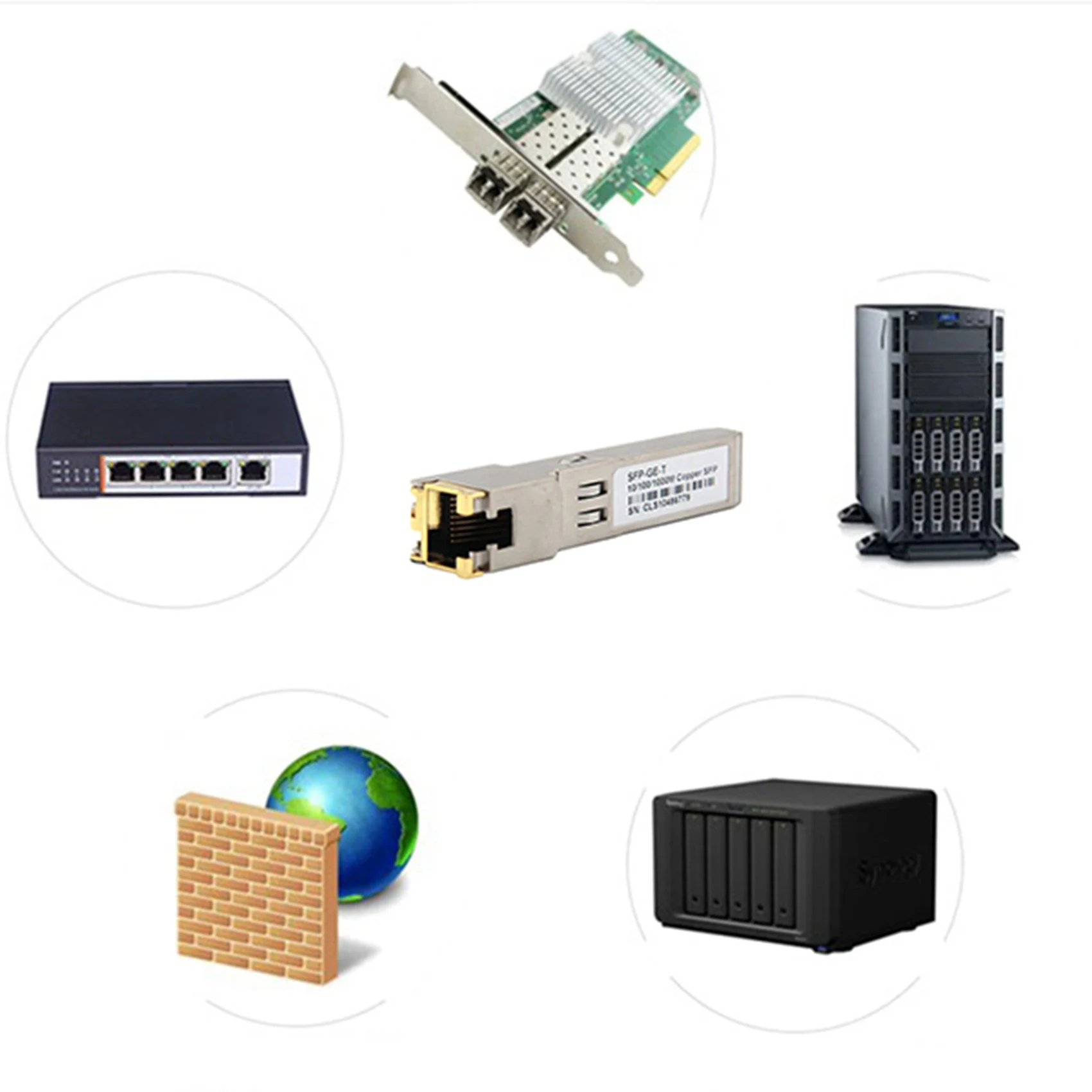 SFP Module RJ45 Switch Gbic 10/100/1000 Connector SFP Copper RJ45 SFP Module Gigabit Ethernet Port 2Pcs