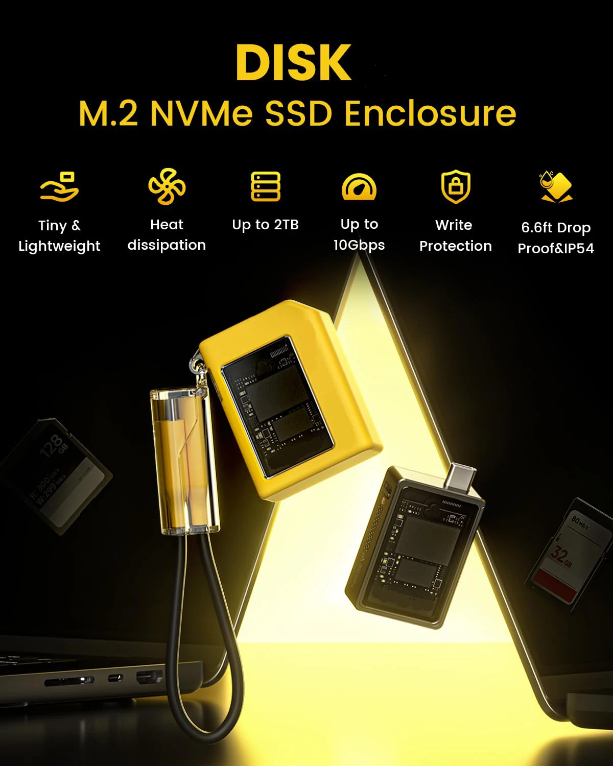 M.2 nvme solid state drive box SSD mobile hard drive box m2 scatola esterna flash drive (solo scatola, non SSD)