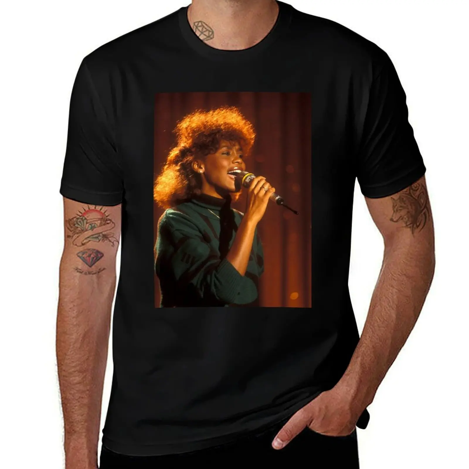 Whitney HoustonClassic T-Shirt High Elasticity Sports Tee Shirt