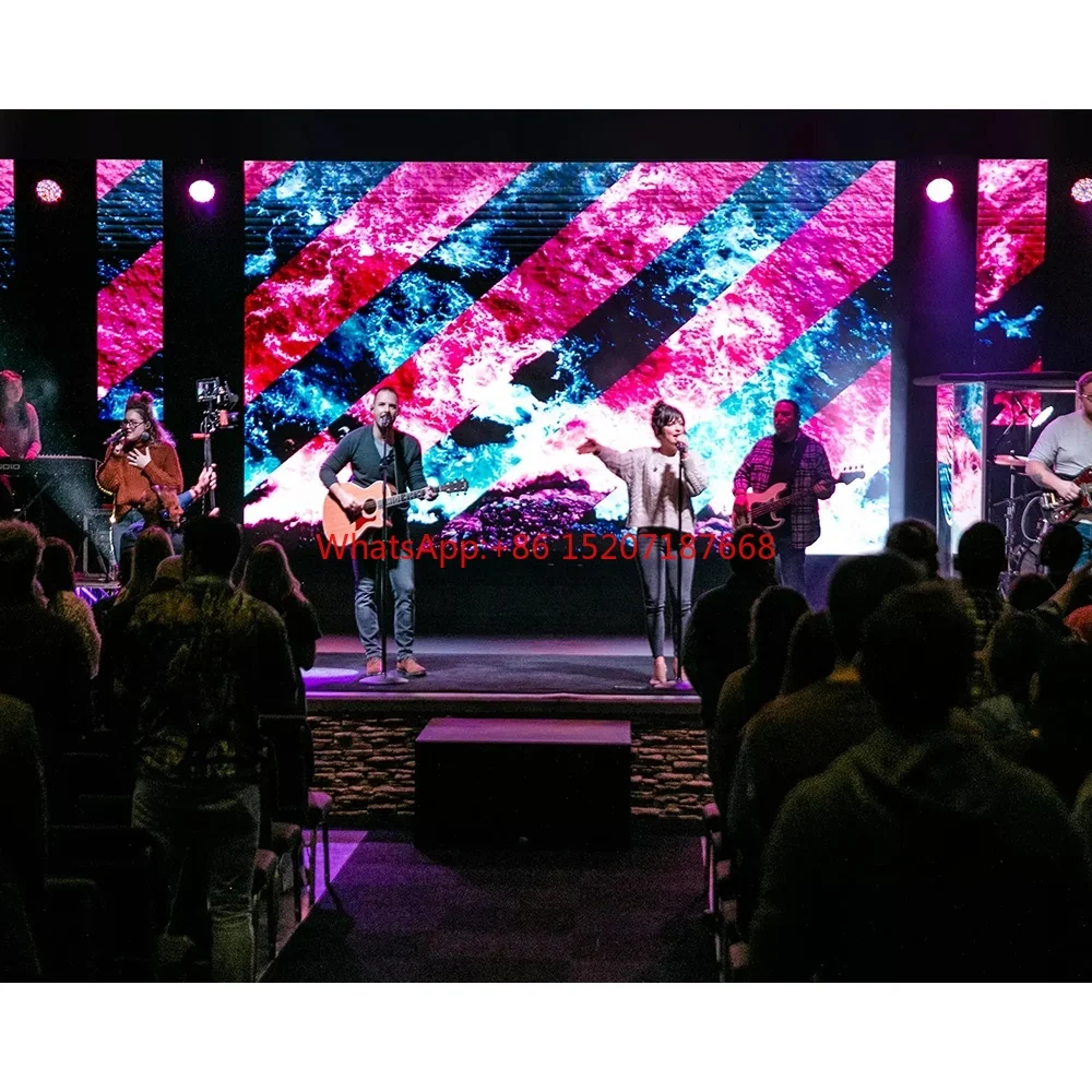 

Church Stage Events Display Screen P2.6 P3.91Stacking Wall Mounted Panel Cabinet Video Wall Indoor Rental Pantalla Led