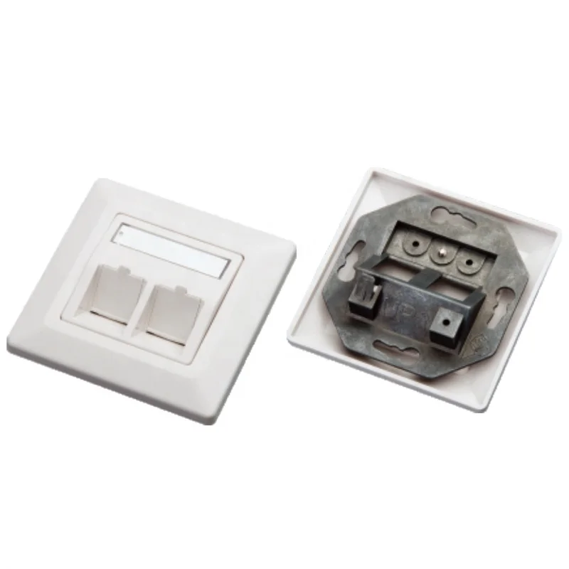 Linkywlan 80x80mm European Style German Type Wall Mount Faceplate Wallplate For RJ45 RJ11 Keystone Modules