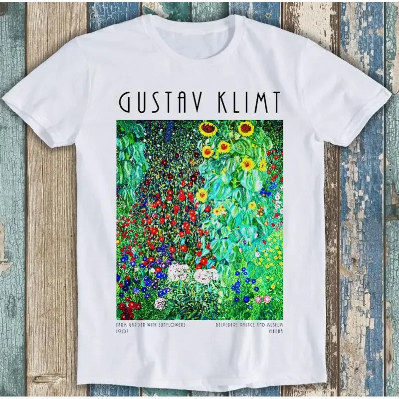 Camiseta del Museo Belvedere de Gustav Klimt con diseño de jardín y girasoles 2309