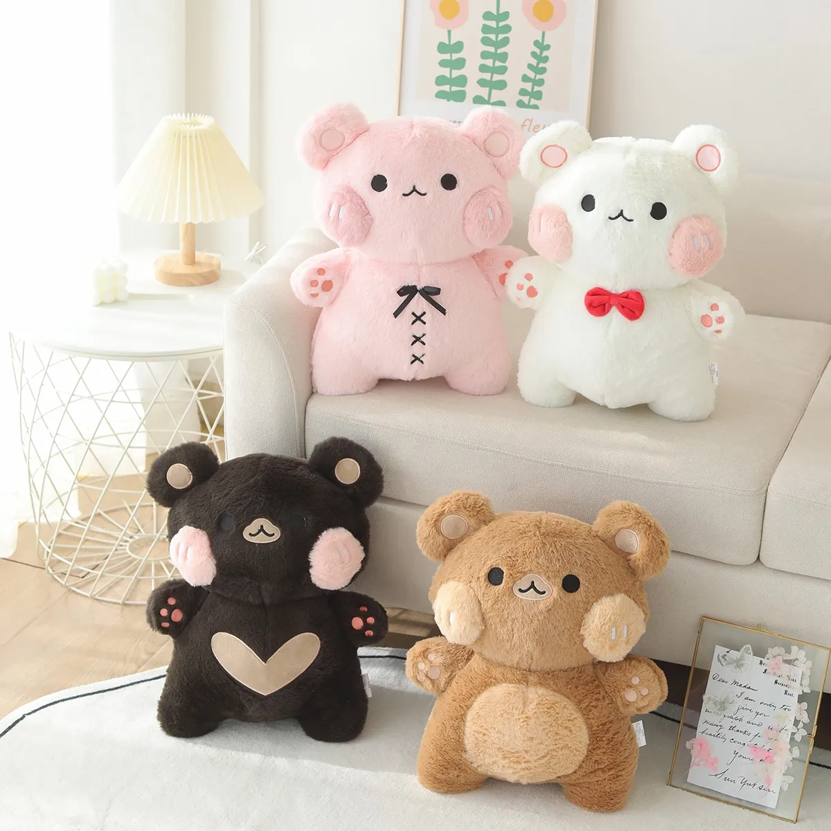 40 cm Cartoon Riesenpanda Puppe Plüschtier Kawaii Kuscheliges Tier Gefülltes Flauschiges Plüschtier Peluche Grau Grün Lila Braun Rosa Geschenk