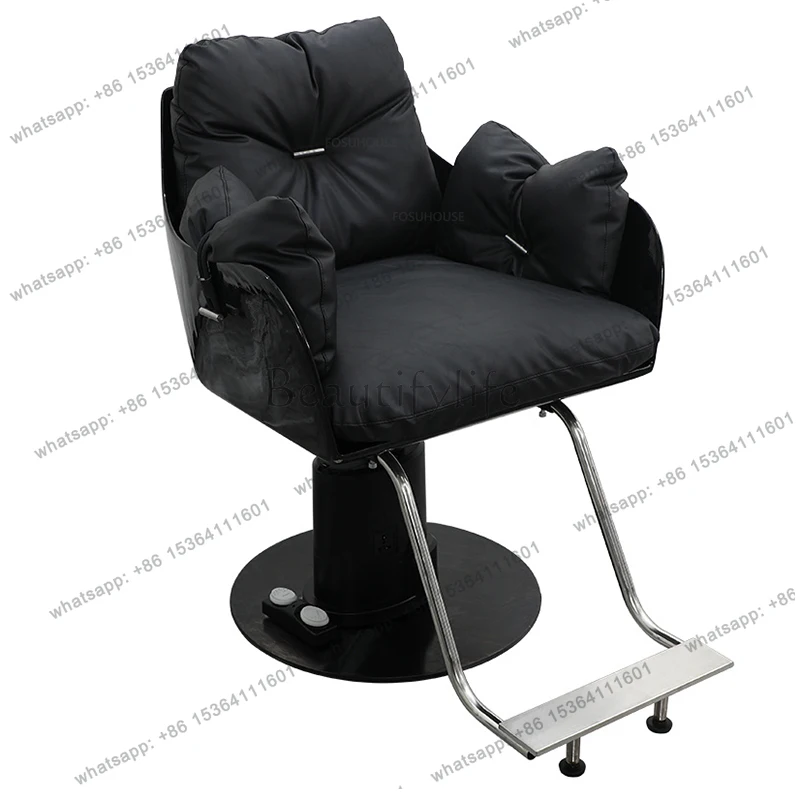 Modern Artificial Leather Beauty Salon Chairs For Salon Furniture Barber Chair Upscale Design Comfortable Barber Shop Perm Chair