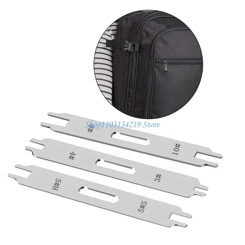 N5KC 3Pcs Professional Zippers Fixing Set Two Side Threader for Bags Clothes Projects