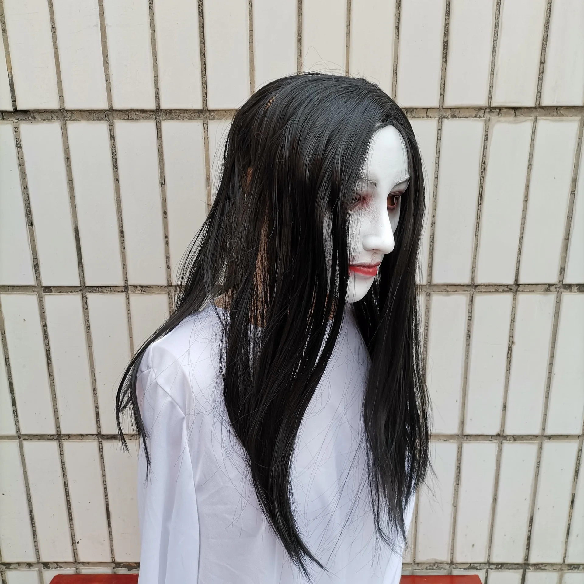 Funny Grinning Ghost Mask Escape Room Script Haunted House Props Action Board Game Costumes Decorations Wigs Devil Party Props
