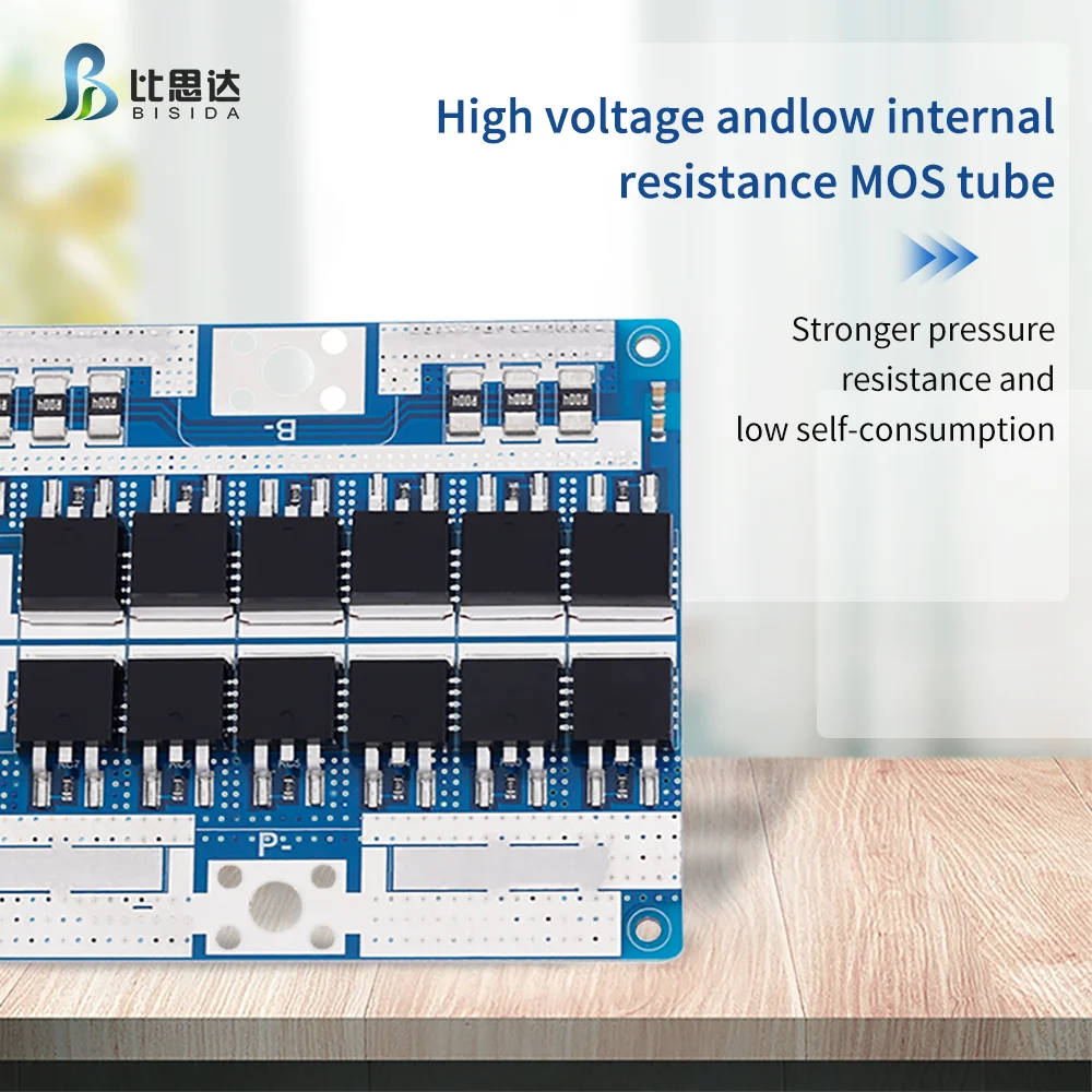 Bisida BMS 7S-20S 24V36V48V60V72V Płytka zabezpieczająca PCB litowo-jonowy z wyważeniem i NTC, dziesięć funkcyjnych zabezpieczeń