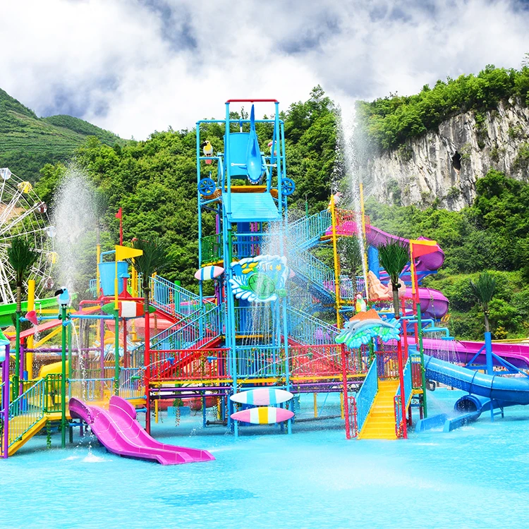 Water Park Equipment Amusement Park Fiberglass Playground Water House Water Park Slides Poolpromote sales