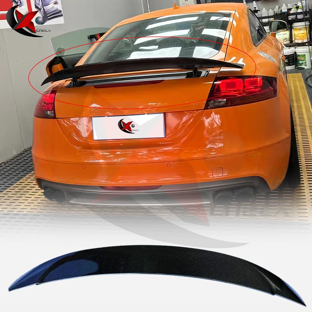 Rear Trunk Spoiler Wing for Audi TT 8J MK2 TTS TT RS Coupe Convertible 2 Door 2008-2014 Rear Trunk Spoiler Wing Lip Carbon Fiber