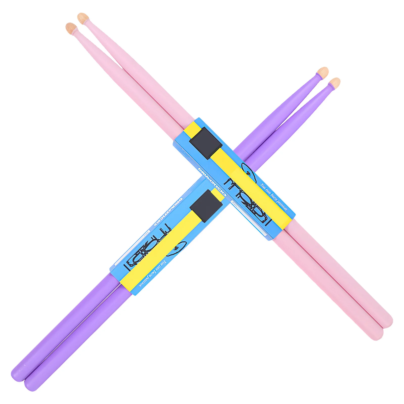 

2 Pairs Drumstick Musical Instruments Percussion Purple Colored Sticks Drumsticks