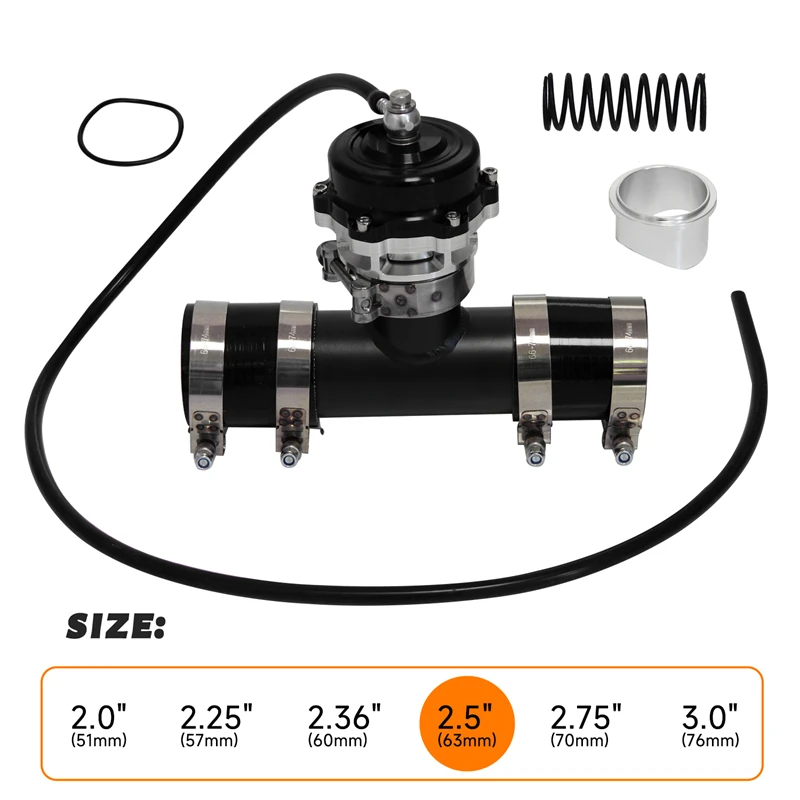 50mm 35psi Turbo Blow Off Valve & BOV Adapter & Clamp & 2.5