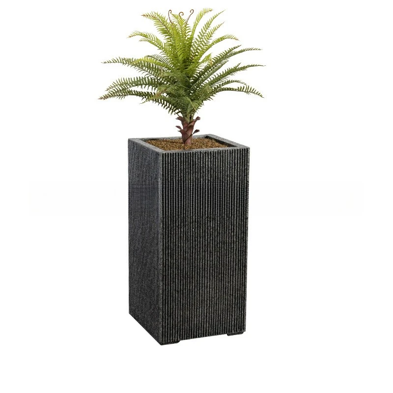 

Outdoor rectangular striped flower box, cement, indoor floor, planting potted plants