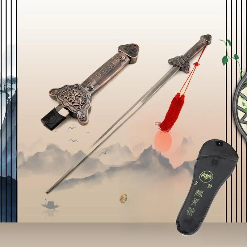 Children's Hanfu Sword Art Martial Arts Flower Mulan Tai Chi Practice Performance Special-purpose Retractable Sword