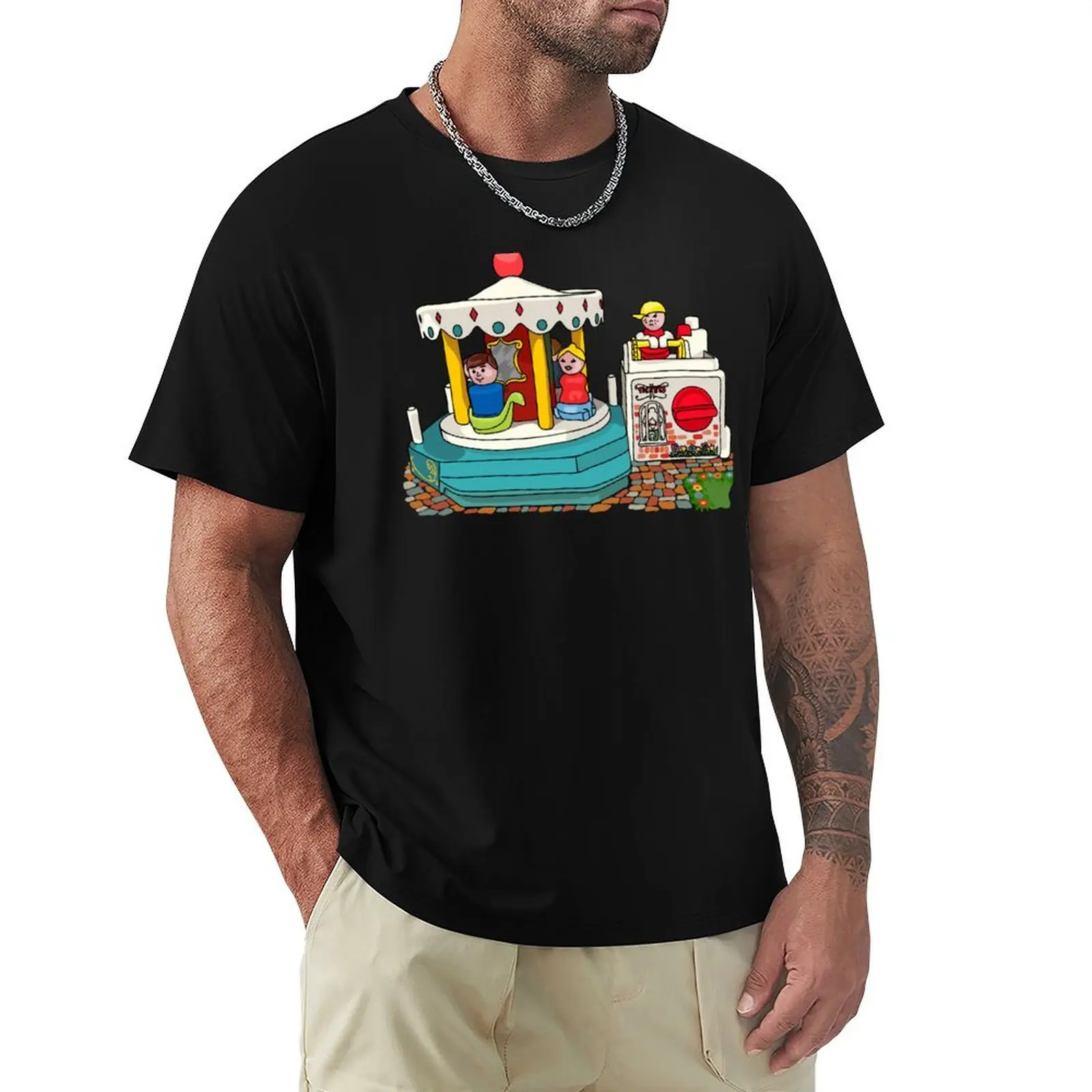 Little People Merry-Go-Round T-Shirt man t shirt summer T-Shirt