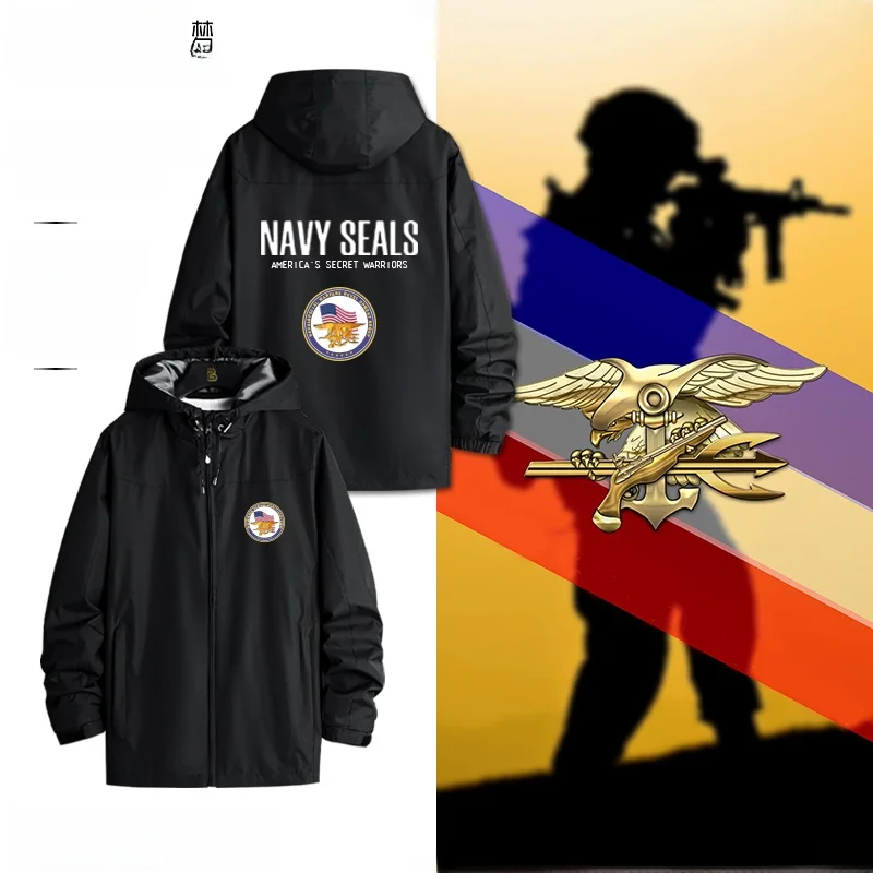 

Куртка-трансформер US Navy Seal для любителей военной тематики: полиэстер, с капюшоном, на молнии, длинный рукав, свободный крой, ветрозащитная