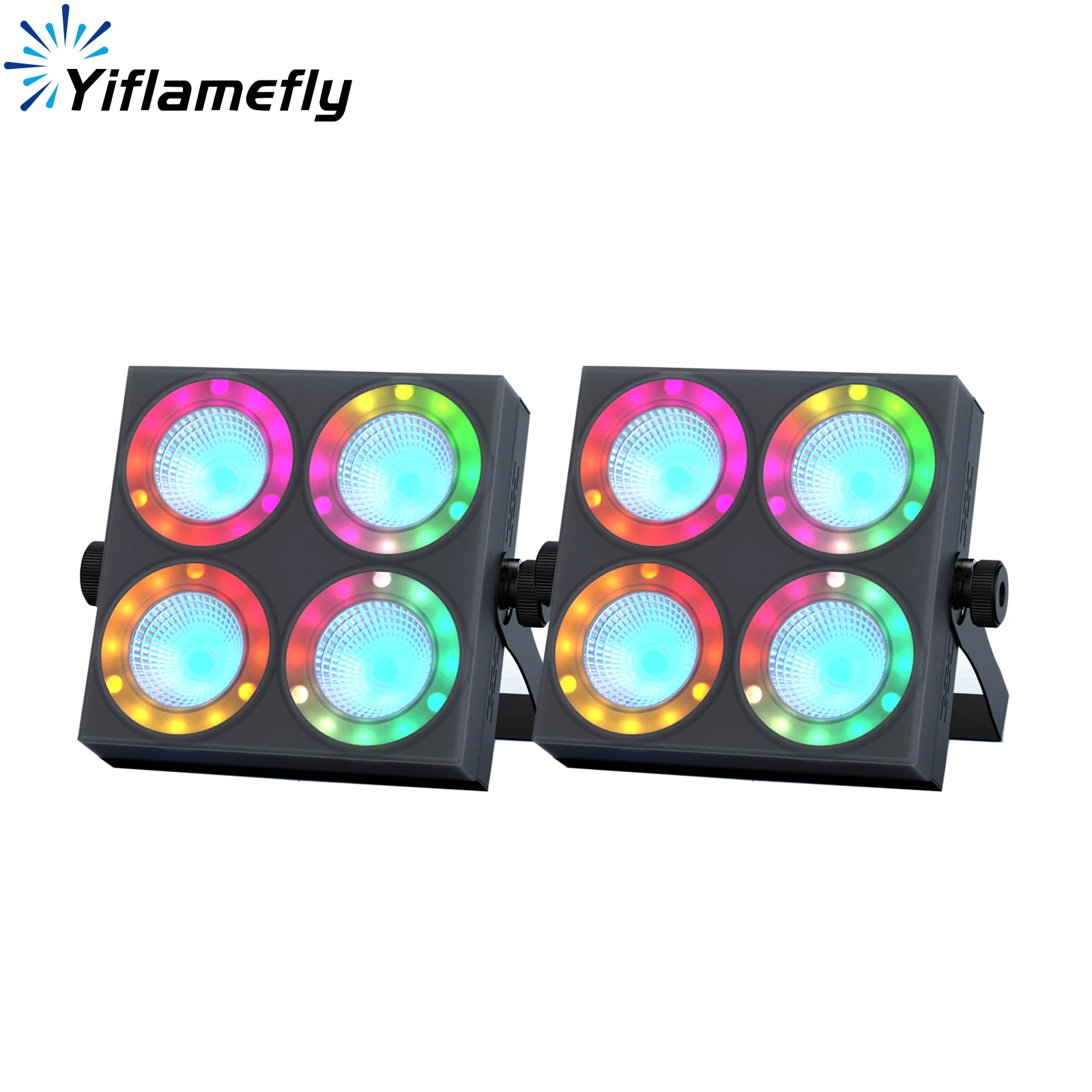 

Yiflamefly 1/2 шт. мини 80 Вт RGBW светодиодный светильник Par квадратный 4-глаз заполняющий светильник с диафрагмой DMX сценический светильник для бара, свадьбы, вечеринки