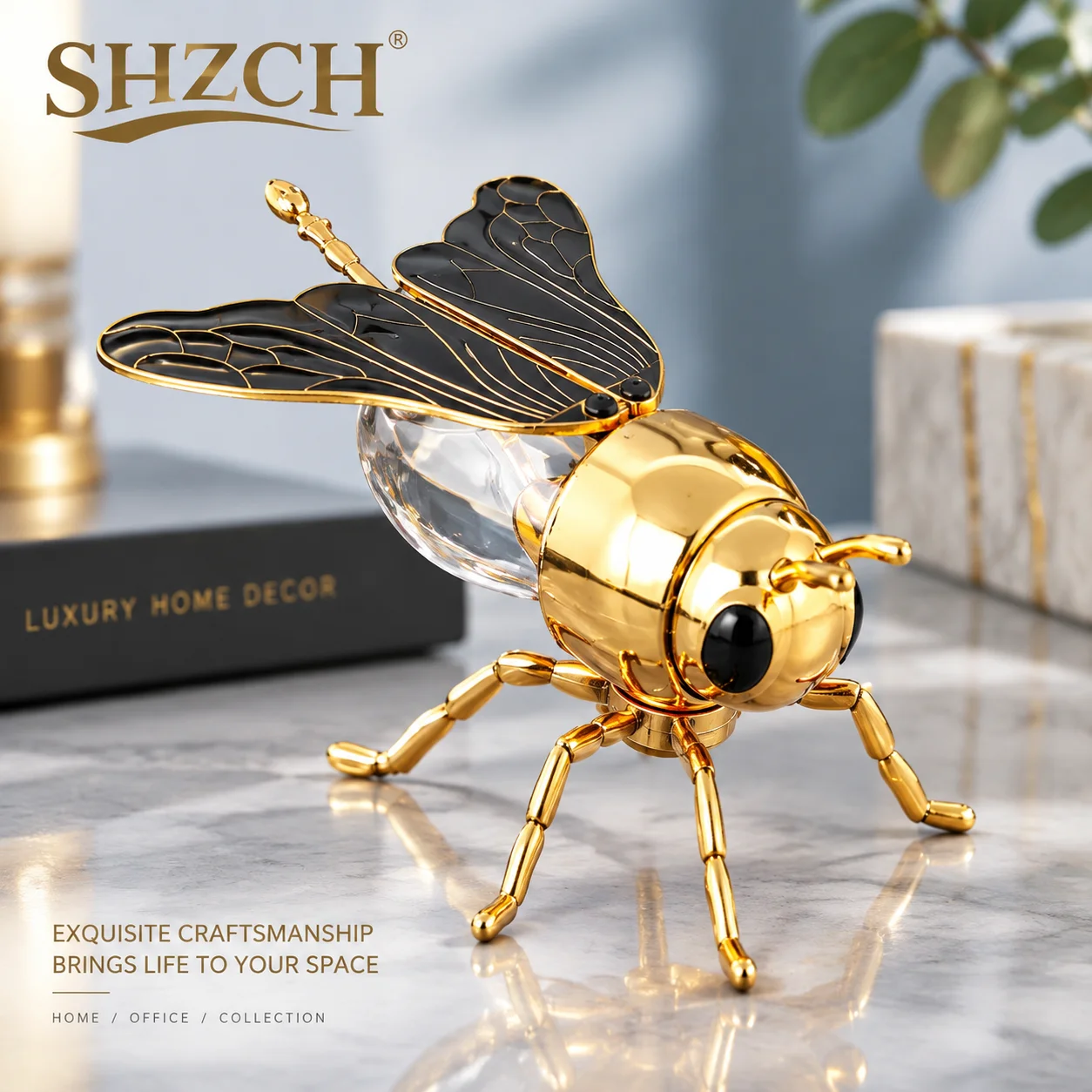 Diamond-encrusted bee sugar cup household high-end kitchen with spoon seasoning box storage tank light luxury home