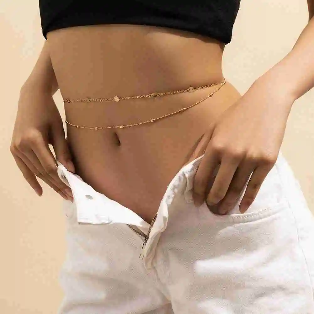 Belly Chain Sexy Body Coin Waist Female Suit For Women Snake Bone Double Layer Jewelry Decor Bra Bikini Beach Harness Bijou Sets