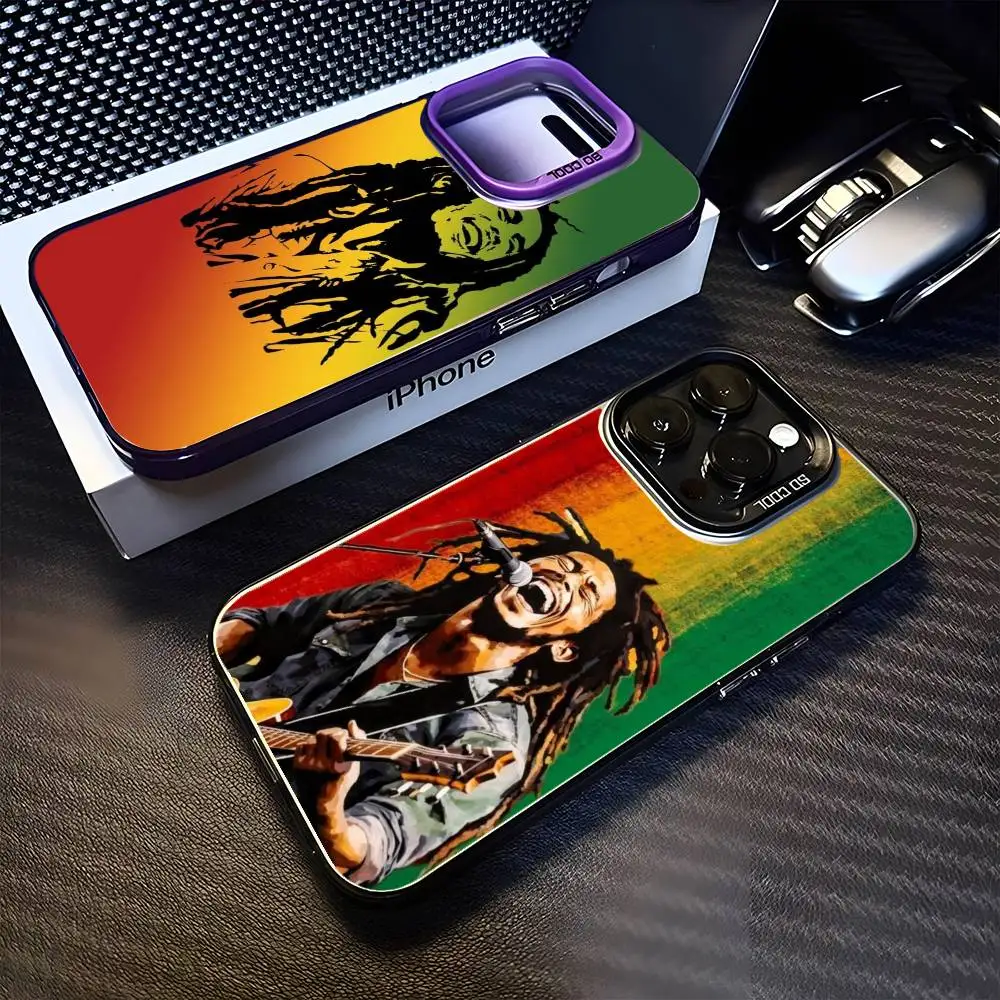 

Bob Marley Rasta Lion Phone Case For iPhone 16,15,14,13,12,11,Mini,Pro,MAX Black Matte Shockproof Cover