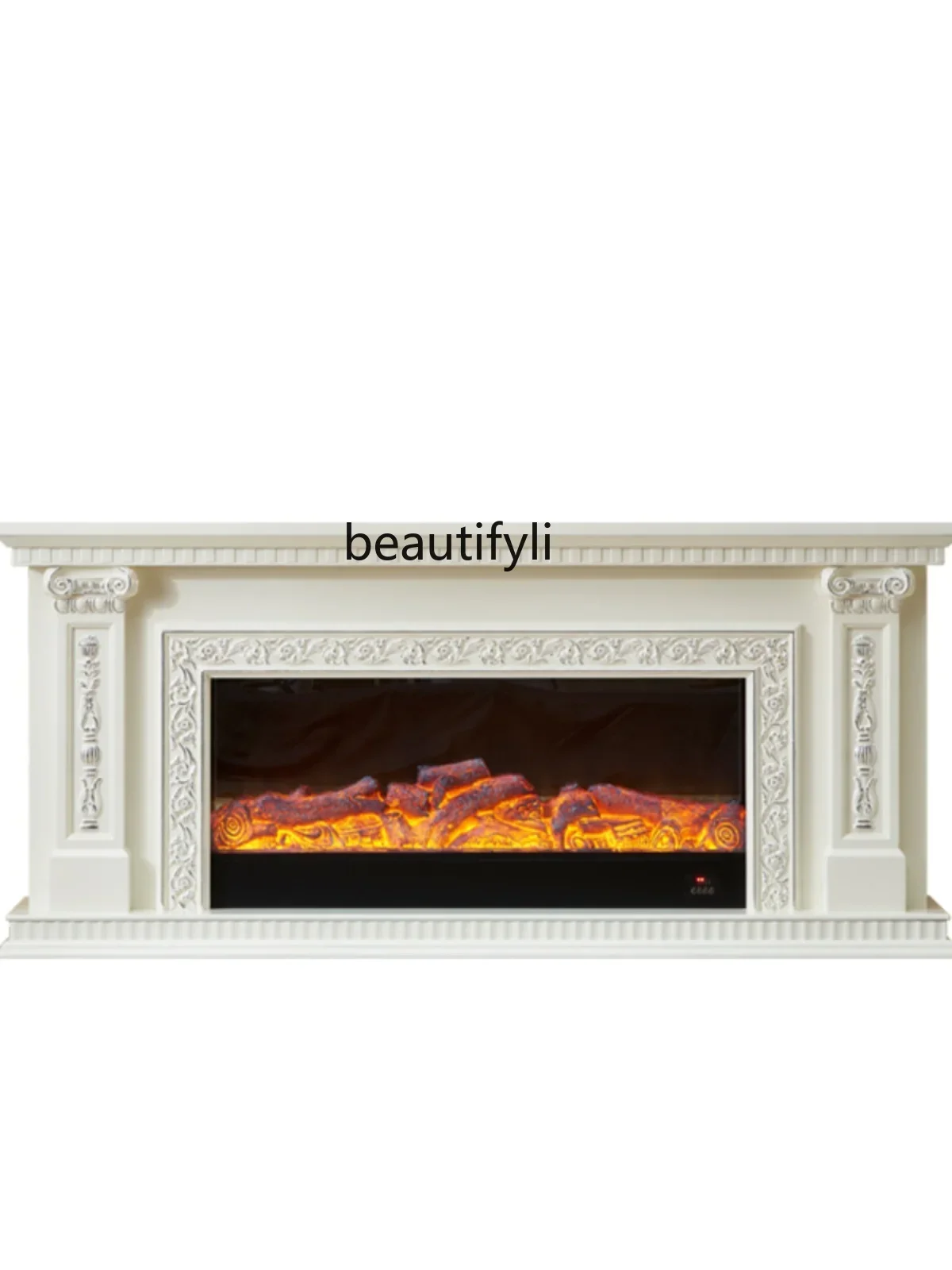 

European fireplace TV cabinet Living room simulation fire heating fireplace cabinet Solid wood French, decorative rack