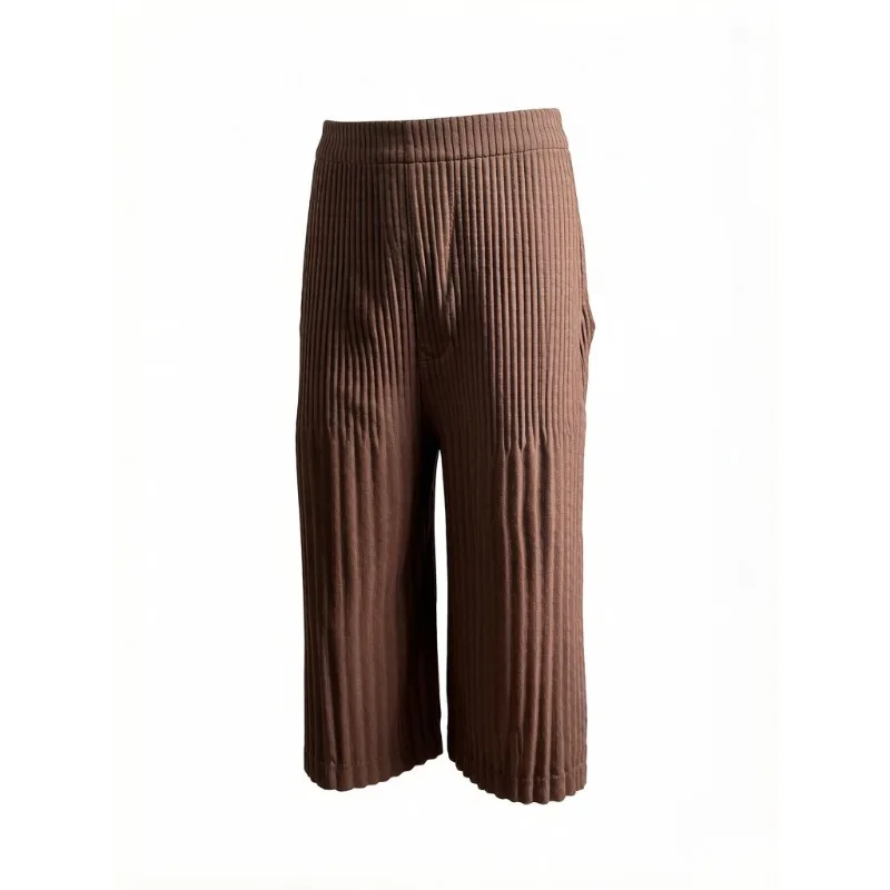 Miyake Pleated Men's Pants Plisse 2026 Summer New Pleats Harem Wide-Leg Trousers Capri Loose Casual Pants Men's Fashion