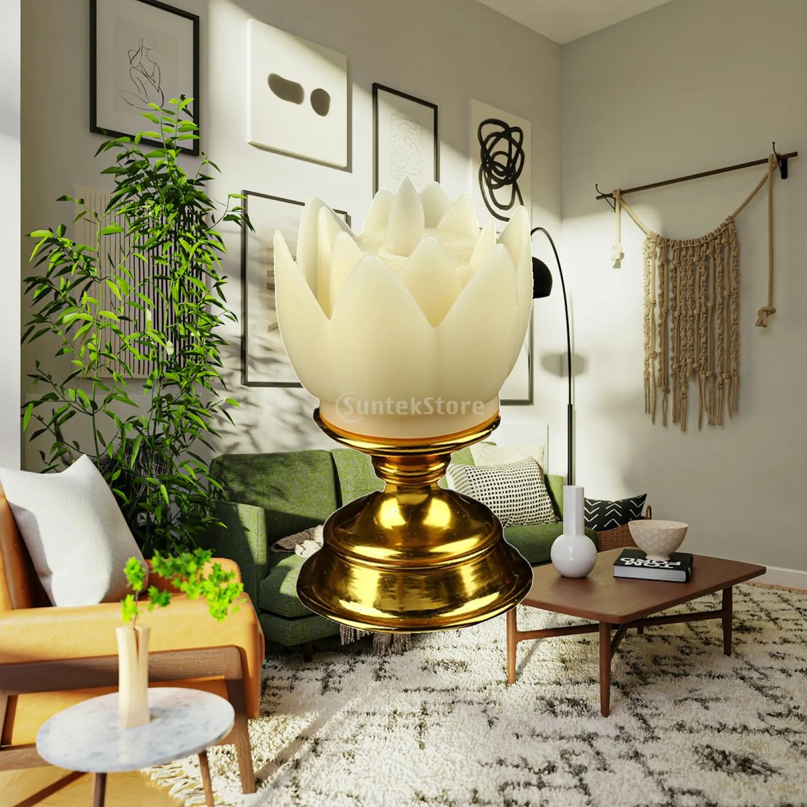 LED Lotus Flower Night Light for Bedroom Shelf Table Decor Energy Saving Buddhist Gift