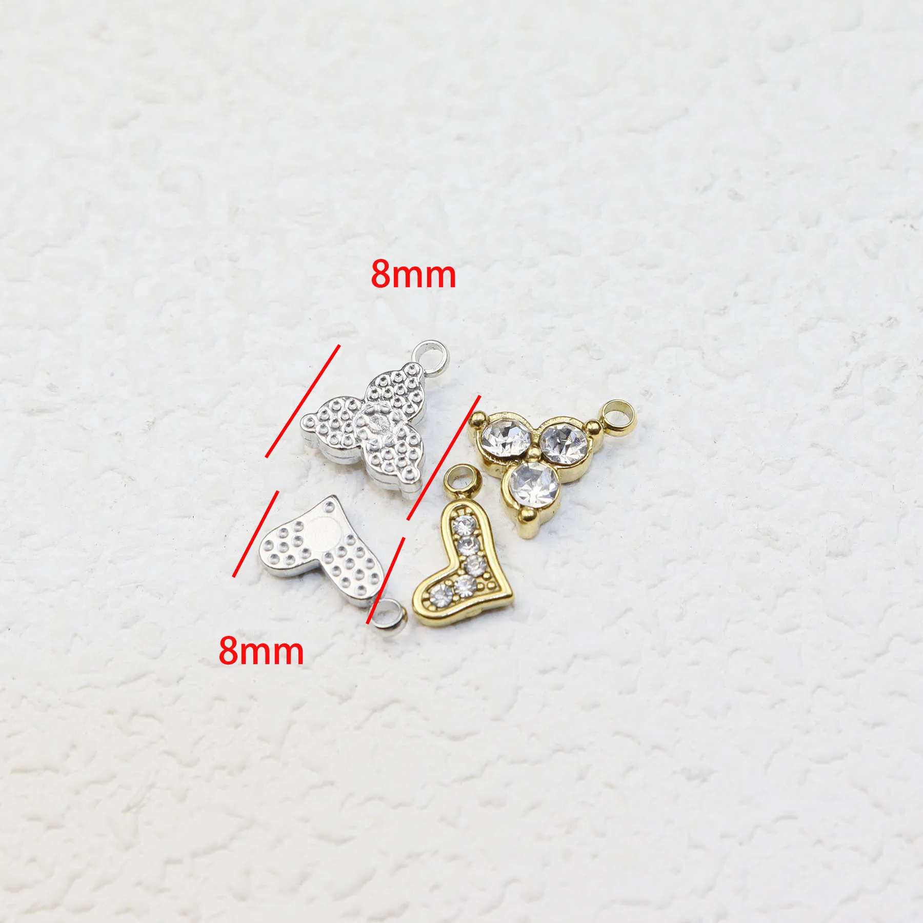 5pcs Stainless Steel Lovely Moon Star Mirror Polished Charms Pendant DIY Handcraft Waterproof Antiallergic Vacuum Plate