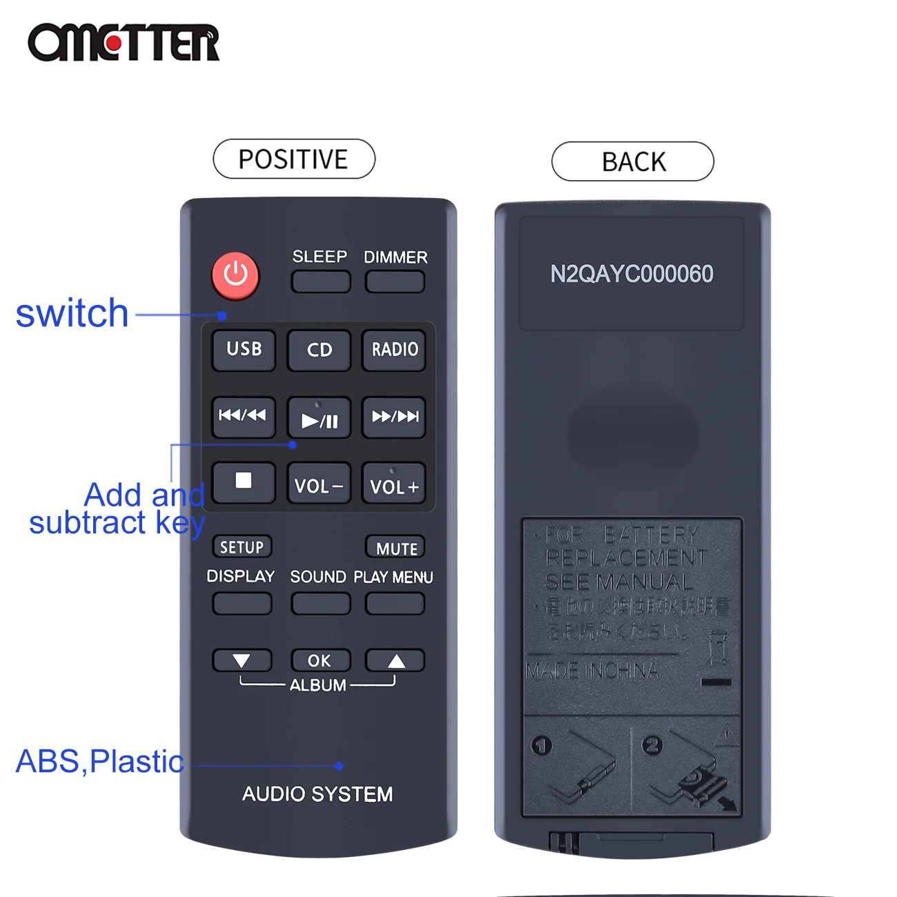 جديد لنظام الصوت باناسونيك N2QAYC000060 التحكم عن بعد SC-HC17EB SC-HC17EB-K