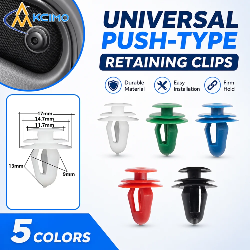 50Pcs Mixed Color Auto Fastener Clips, Universal Vehicle Body Plastic Rivets, Multi-Spec Car Maintenance Replacement Parts
