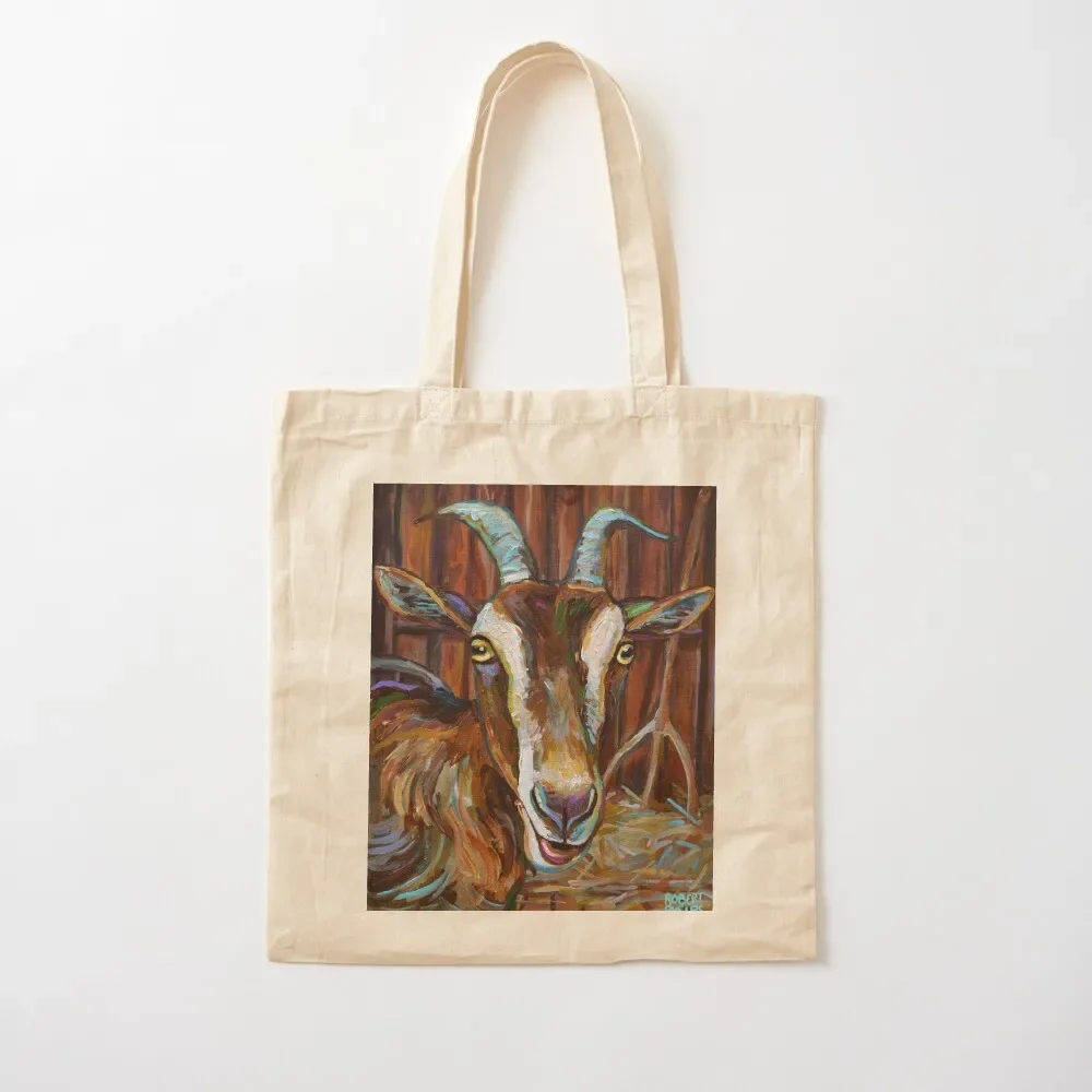 

Dairy Goat in a Barn by Robert Phelps Tote Bag Portable shopping bag sacs de shopping shopping bag