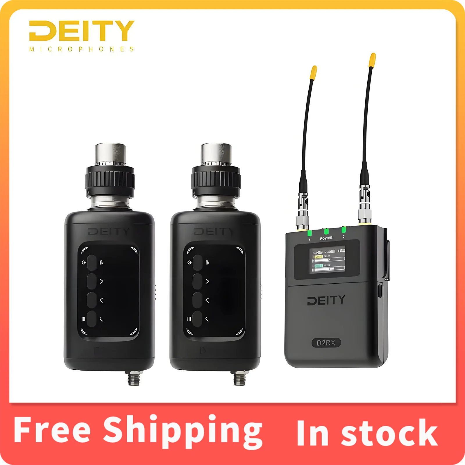 Transmisor Inalámbrico Digital UHF DEITY THEOS DXTX y Receptor de Doble Canal D2RX con Grabador de Respaldo de Grabación Flotante de 32 bits