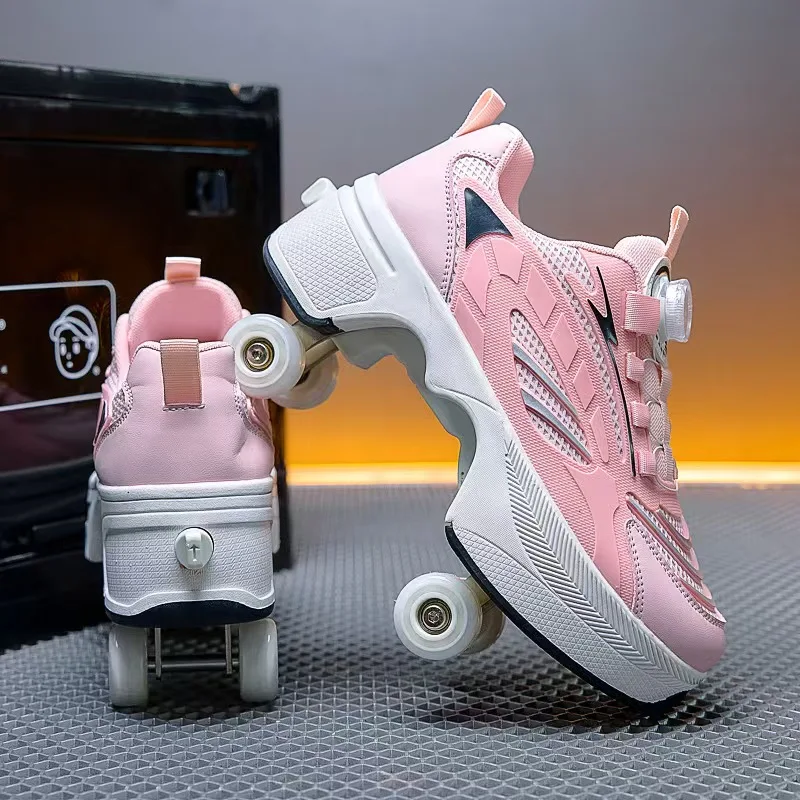 2025 Four-wheeled Led Luminous Roller Skates Four-wheeled Retractable Teenagers Roller Skates Waterproof Luminous Roller skates