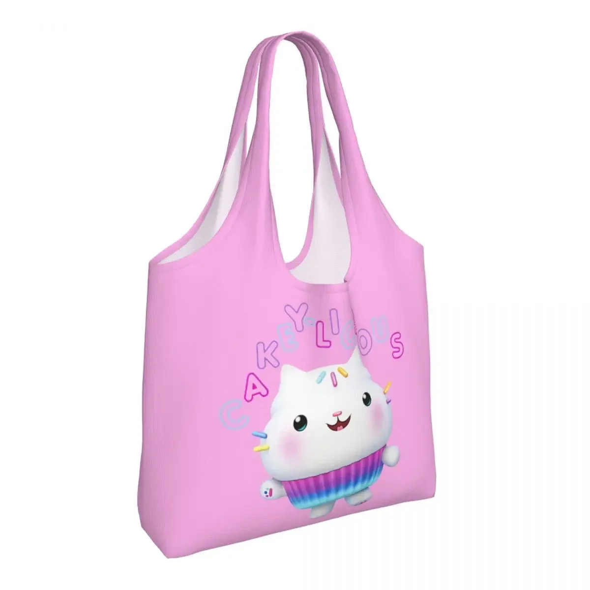 Fashion Printing Cakey Cat Gabby's Dollhouse Tote Shopping Bags Durable Canvas Shopper Shoulder Bag Photography Handbag