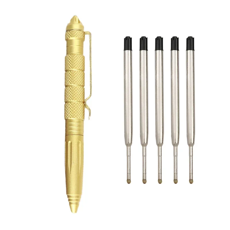 Hochwertige, rutschfeste, selbstverteidige Kugelschreiber aus Aluminium, multifunktionaler taktischer Stift, Bürozubehör, Schulbedarf