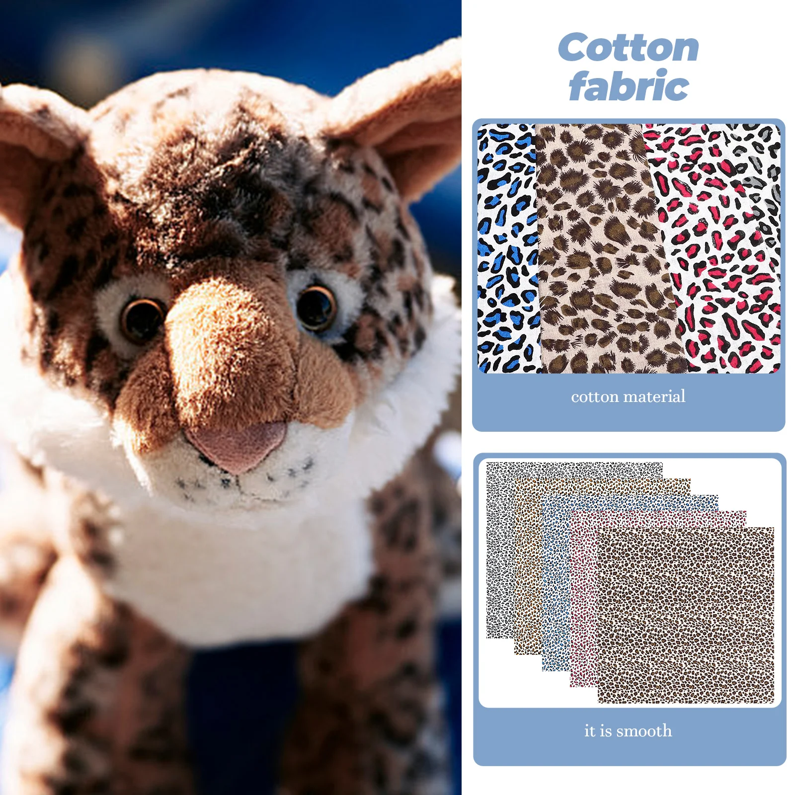 

5 Pcs Leopard Fabric Sewing Cloth Patchwork DIY Fashion Handmade Creative Print