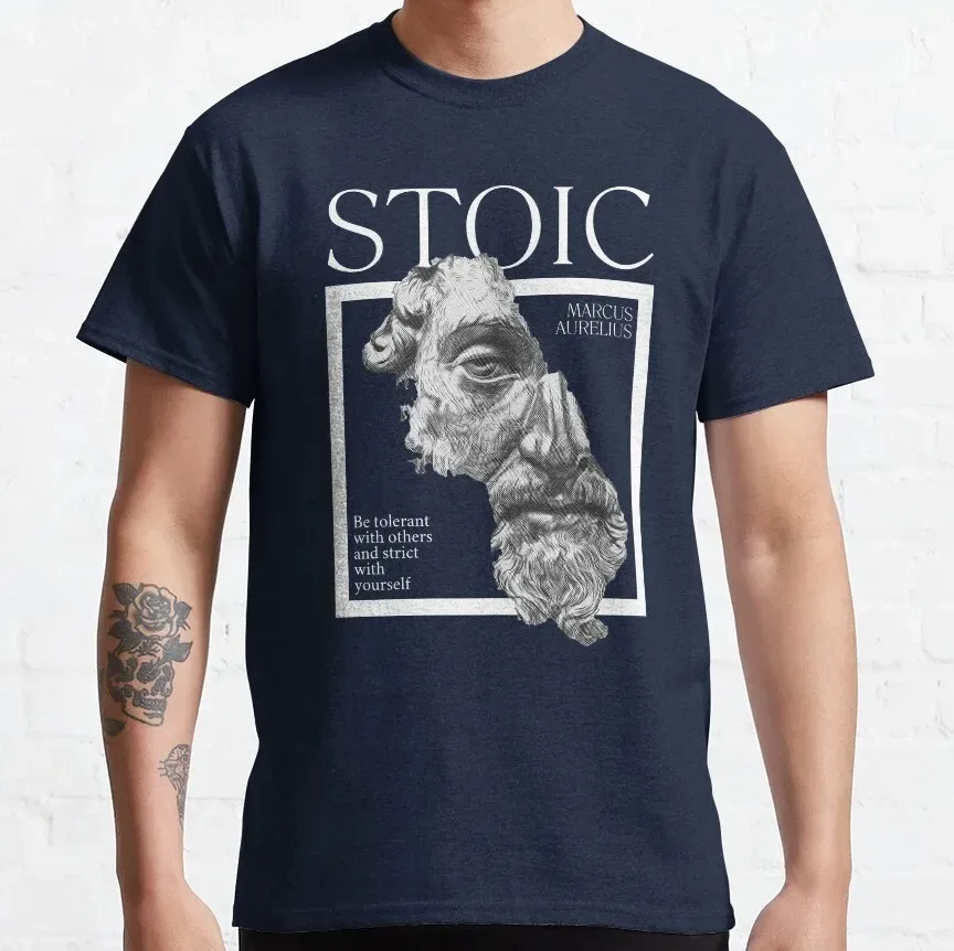 Stoic Wisdom Funny T-Shirt Men's Casual Cotton Tee Size S-4XL