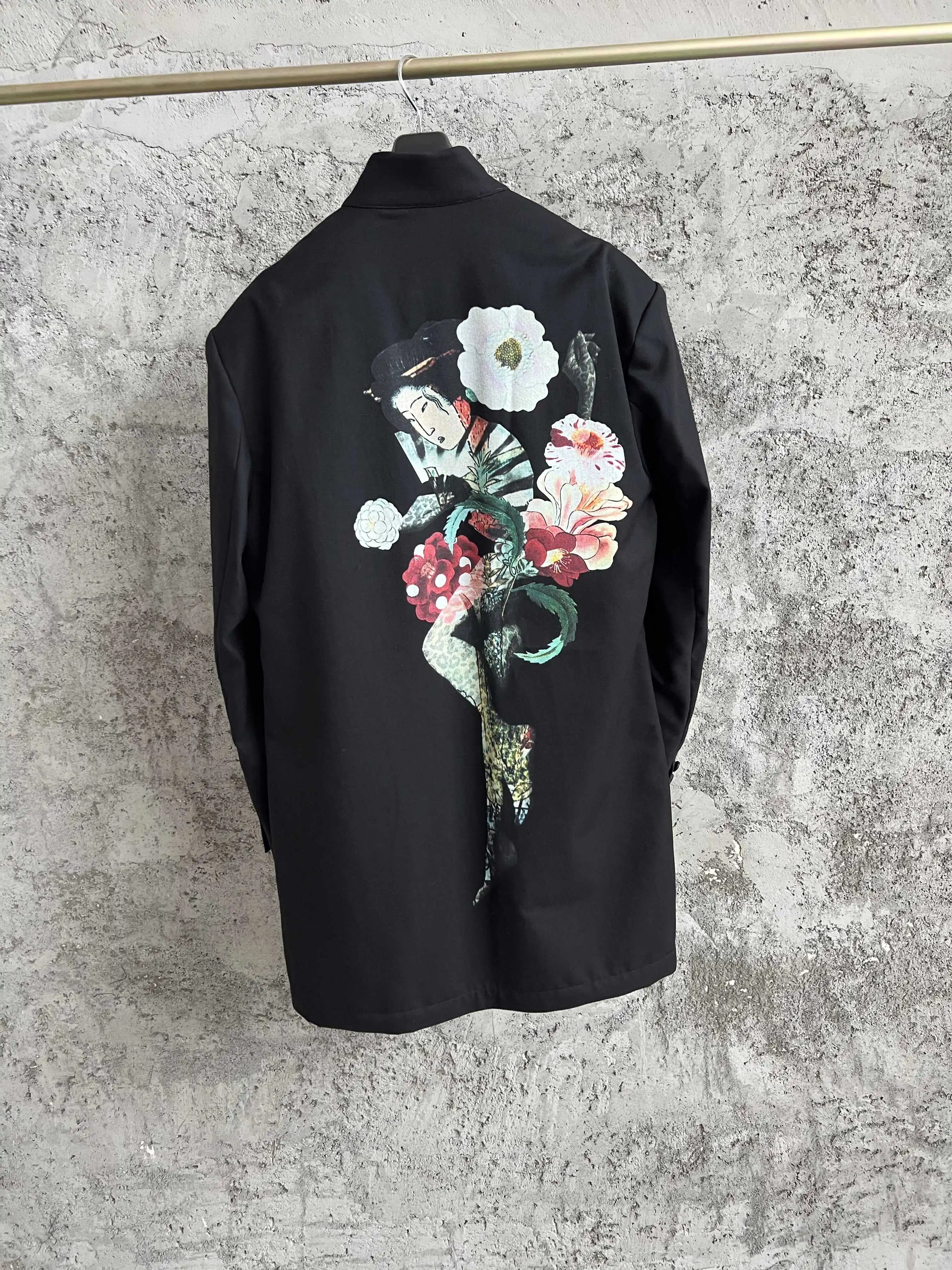 

TOP-YAMAMOTO Japanese-style printed jacket and ukiyo-e stand-up collar suit