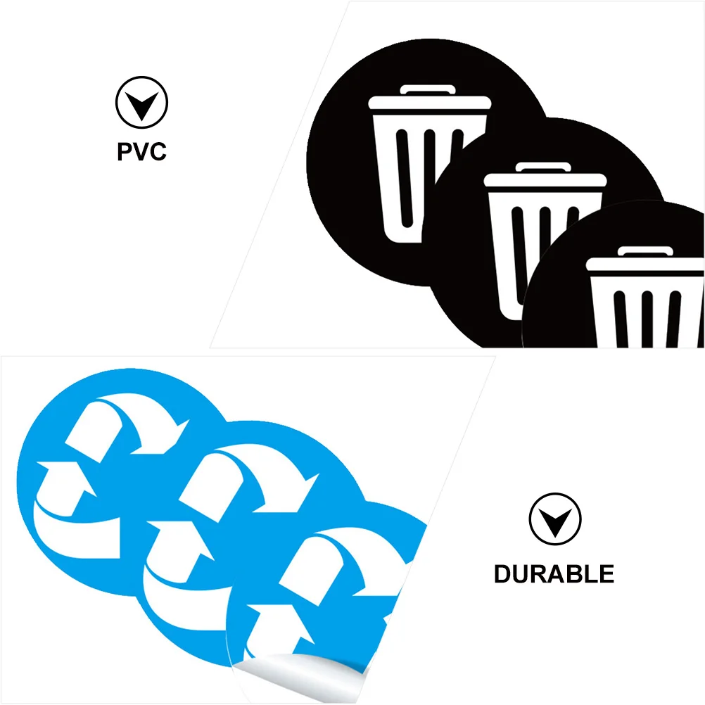 Garbage Classification Label Waste Sorting Stickers Tag Applique Container Decals Pvc Reminding Trash Can