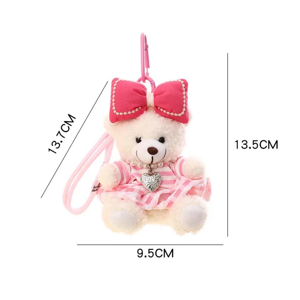 حقيبة قلادة الدببة الضخمة المفاتيح الديكور فستان الأميرة الدب القوس الدب الدمى قلادة الكرتون Kawaii محشوة ألعاب حيوانات #5