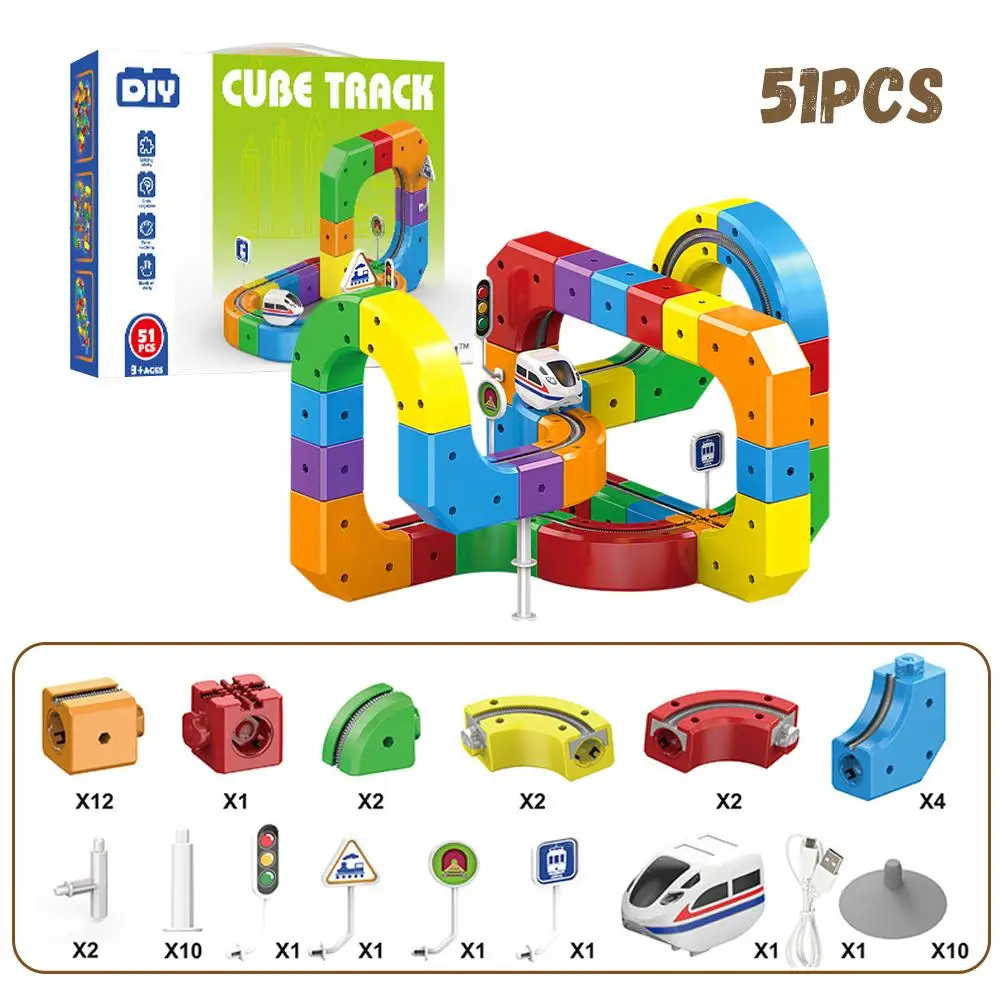 Anti-Gravity Train High Speed Rail Electric Magnetic Splicing Track Set DIY Block Children's  Assembled Building Block Track