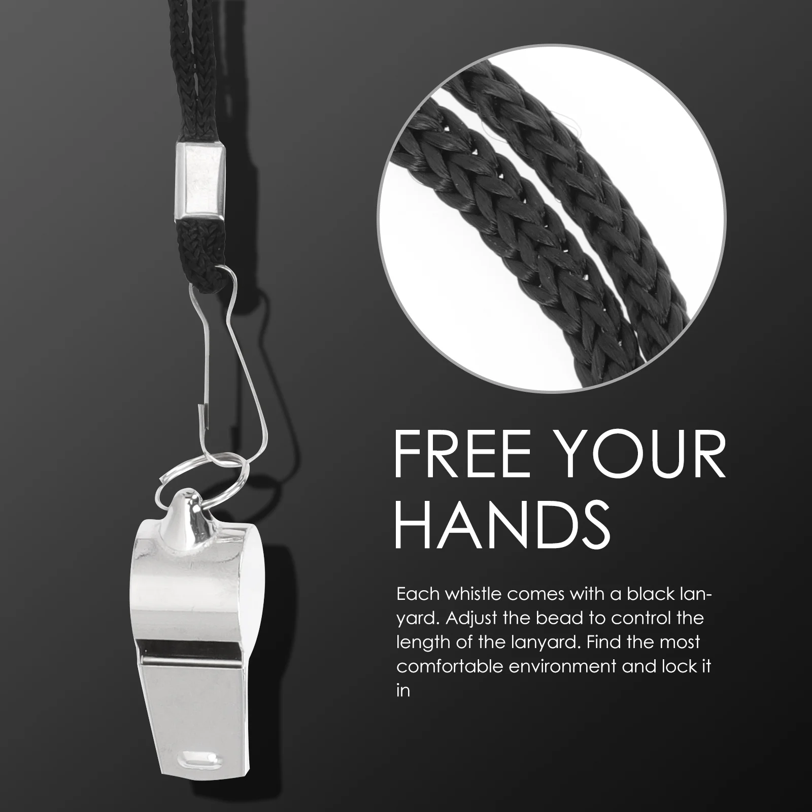 2 قطعة صفارات المواد عالية الجودة الحكم المهنية هش الصوت خفيفة الوزن معلقة لصفارات الحكم الرياضية #3