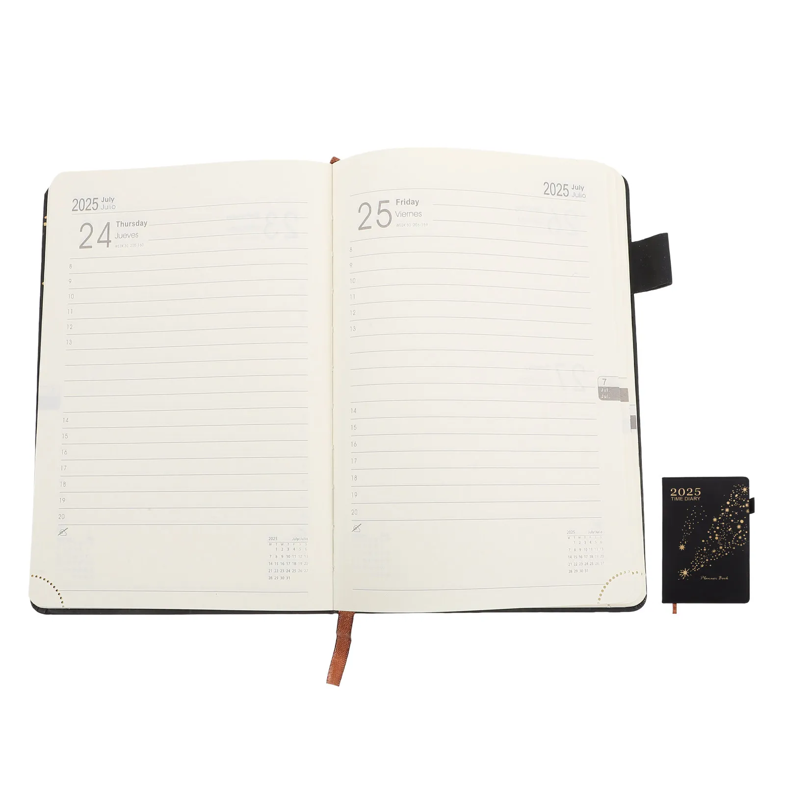Daily Planner Notebook 2025 Compact Schedule Organizer with Spacious Pages for Work School and Notes