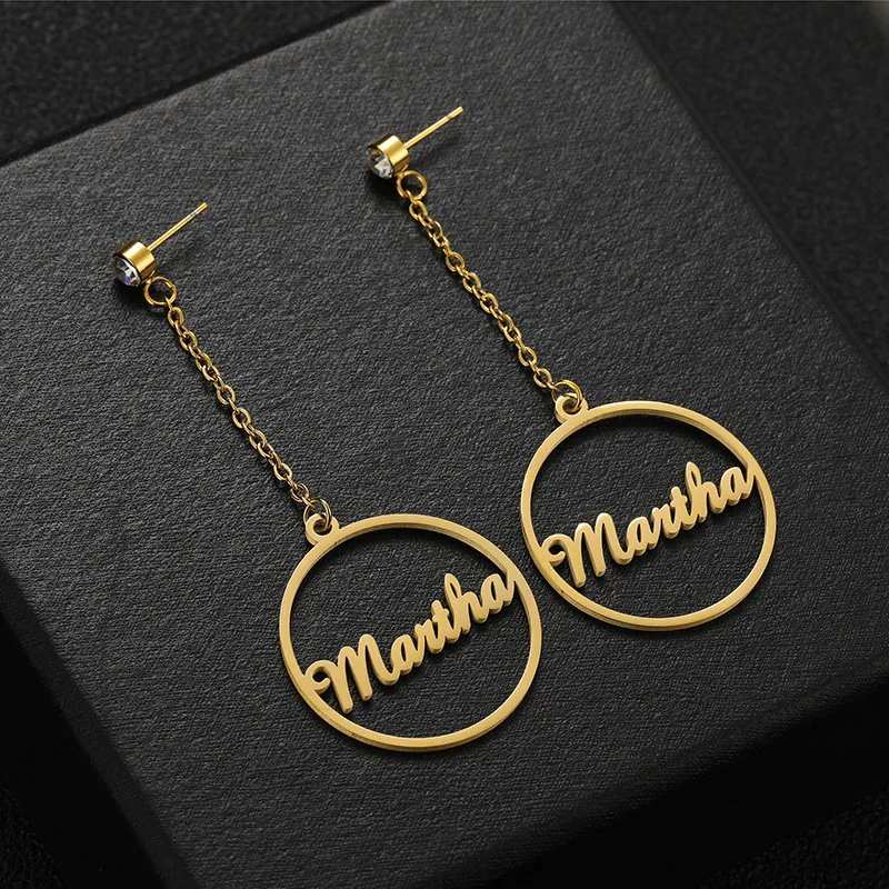 

Romantic Custom Name High-End Stainless Steel Jewelry Personalized Hoop Earrings Accessories for Women Birthday Party Jewelry