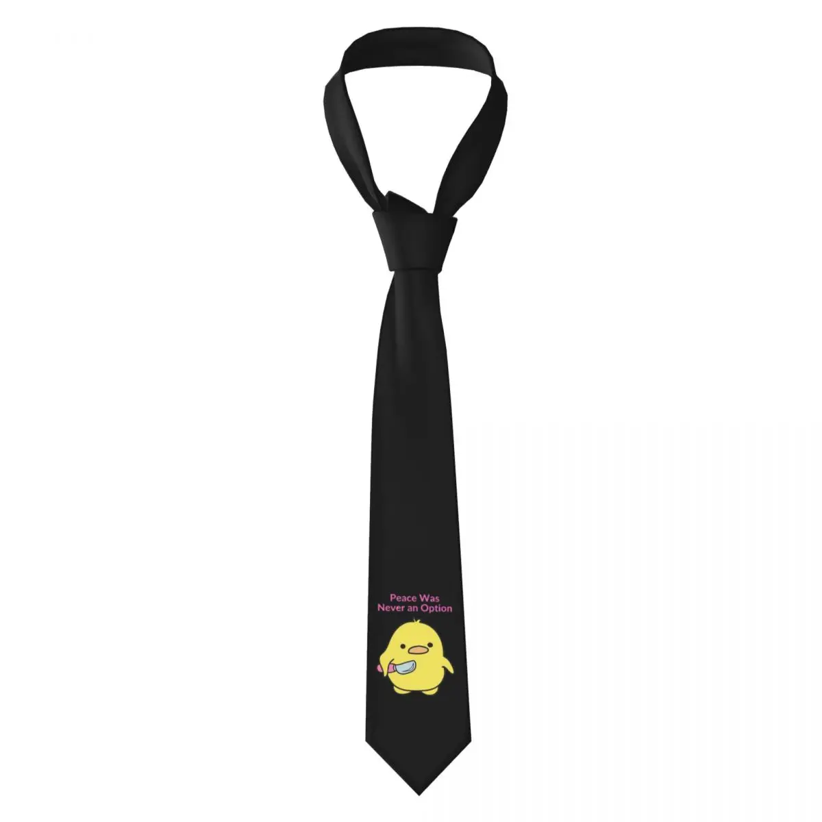 Anatra con coltello La pace non era mai una opzione Cravatta da uomo Cravatte sottili in poliestere di seta Accessori da sposa Cravatta Gravatas classiche