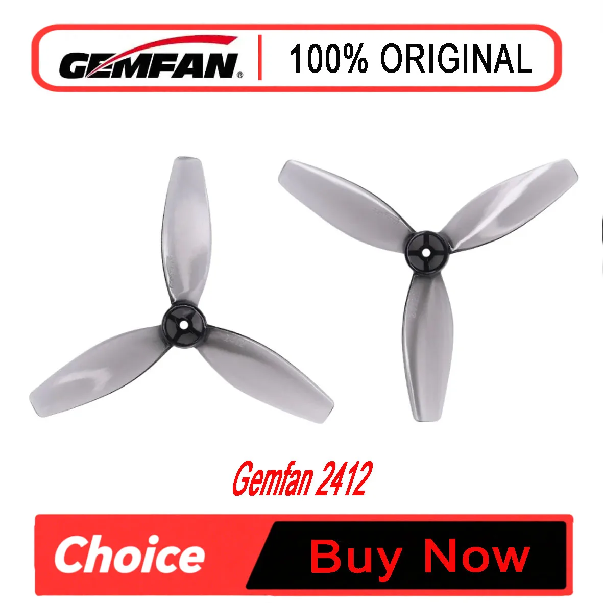 Gemfan 2412 61mm 3-blades Propeller FPV 1.2in Pitch Props for Toothpick FPV RC Drone 8520 Brushed Motor