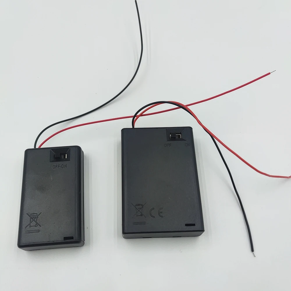 3 Slots AA/AAA Size Power Battery Storage Case Box Holder Leads With switch&lid for DC motor led light Power 5v